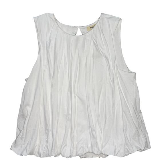 NWT Madewell Sleeveless Crewneck Bubble Top White Size M - Picture 4 of 7